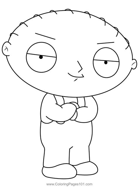 Stewie Griffin Family Guy Coloring Page Family Guy Character Drawings, Family Guy Coloring Pages, Brian From Family Guy, Family Guy Drawing, Guy Coloring Pages, Griffin Family, Stewie Griffin, Tattoo Outline, Free Family