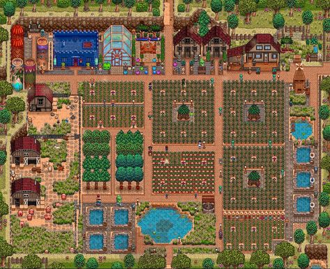 Sdv Fish Pond, Stardew Valley Pond Layout, Stardew Valley Fish Pond Layout, Stardew Valley Pond Ideas, Fish Pond Stardew Valley, Stardew Valley Fish Pond, Stardew Valley Farm Layout Beginner, Stardew Inspiration, Stardew Valley Farm Layout Standard