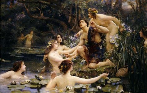 Water Nymphs, John William Waterhouse, Academic Art, Greek Mythology Art, Sacred Feminine, Pre Raphaelite, Mythology Art, A4 Poster, Life Facts