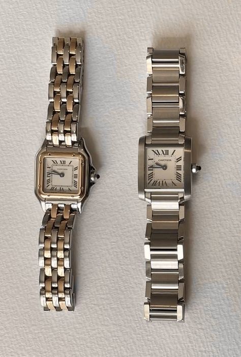 Cartier Ladies Watch, Classic Watches Women, Vintage Cartier Watch, Square Watches, Pretty Watches, Vintage Watches Women, Cartier Panthere, Watches For Women, Dope Jewelry