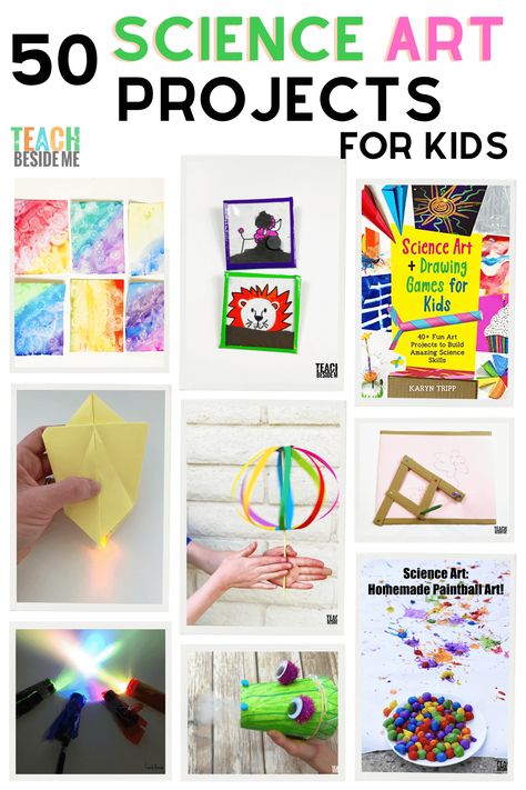 50 Science art projects for kids! Combine science with art for these fabulous learning and teaching ideas! #STEAMEducation #STEM #STEMEducation #Science #art #education Science Art Projects For Kids, Science Arts And Crafts, Elementary Science Projects, Science Art Drawings, Drawing Games For Kids, Science Art Projects, Steam Art, Christmas Science, Science Crafts