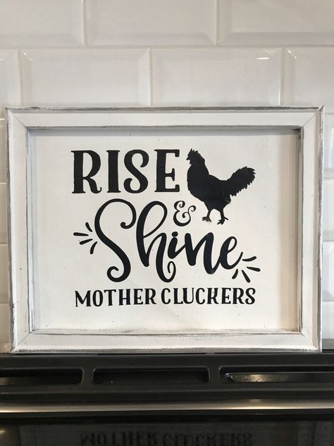 Farmhouse Kitchen Sign Farmhouse Kitchen Signs, Stylish Bedroom Design, Reverse Canvas, Farmhouse Remodel, Kitchen Sign, Shabby Chic Kitchen, Chic Kitchen, Rise And Shine, Farmhouse Style Kitchen