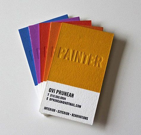 ! See how designers have put a unique spin on traditional business cards. #businesscards #design . #Creative_Business_Cards #세련된_명함 #Painter_Business_Card #Art_Business_Cards Painter Business Card, Creative Business Cards, Artist Business Card, Art Business Cards, Business Cards Layout, Professional Business Card Design, Business Card Designs, Studio Visit, Professional Business Card