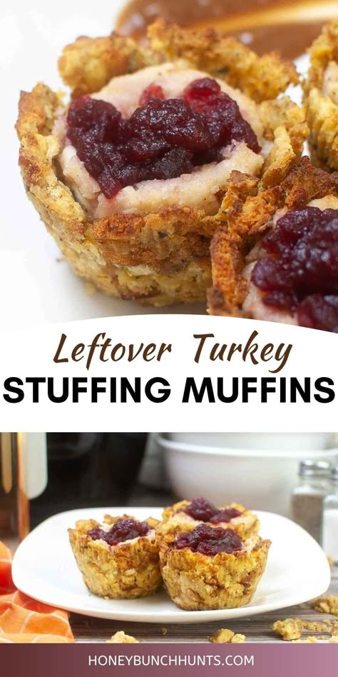 These leftover turkey stuffing muffins are a perfect way to repurpose holiday leftovers! Made with turkey, stuffing, and a few simple ingredients, they’re savory, satisfying, and easy to make. Thanksgiving Leftovers In Muffin Tin, Repurpose Thanksgiving Leftovers, Thanksgiving Leftover Muffins, Turkey Stuffing Muffins, Dressing Leftover Ideas, What To Do With Leftover Dressing, Easy Thanksgiving Leftover Ideas, Stuffing Muffins Recipes, What To Make With Thanksgiving Leftovers