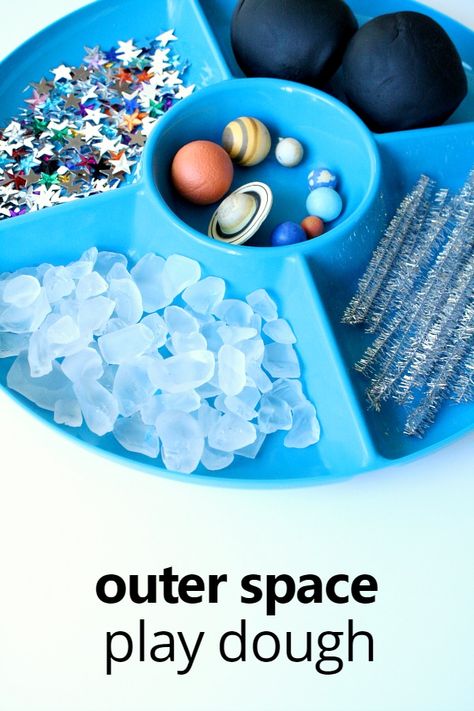 Space Sensory Bin, Playdough Ideas, Play Dough Invitation, Playdough Party, Space Theme Preschool, Space Play, Space Week, Space Preschool, Space Unit