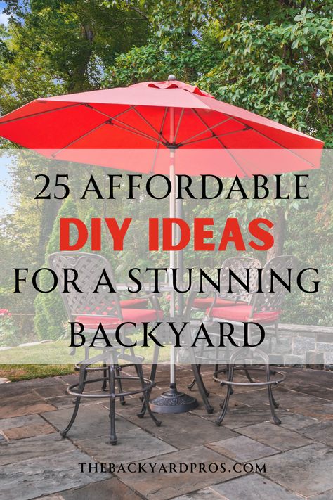 Create your dream patio with twenty-five affordable DIY ideas for a stunning backyard, providing inspiration and guidance for turning your outdoor space into a sanctuary. Diy Backyard Ideas On A Budget Patio, Easy Diy Outdoor Projects, Inexpensive Backyard Ideas Diy, Diy Outdoor Area, Diy Patio Ideas On A Budget, Diy Backyard Ideas On A Budget, Unique Patio Ideas, Back Patio Ideas On A Budget, Patios Ideas Backyard