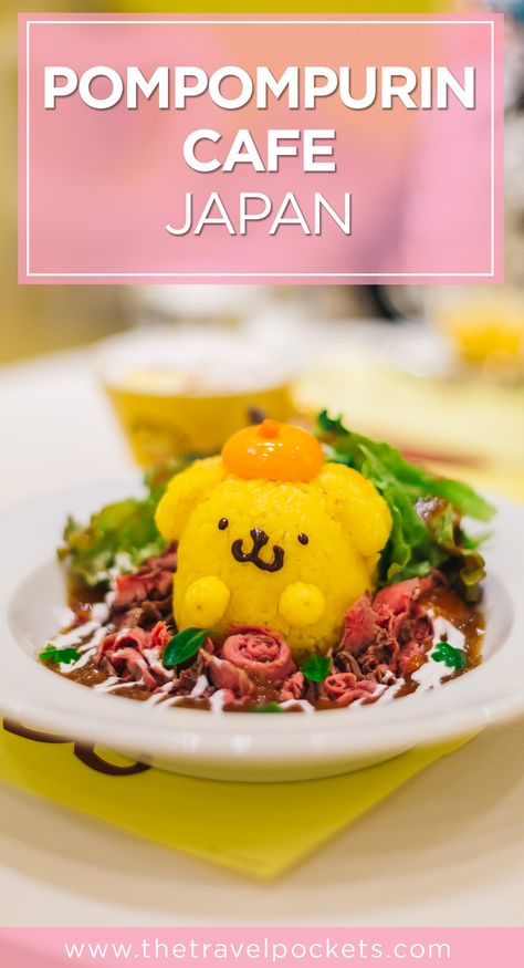 The cutest cafe in Harajuku, Japan - Pompompurin Cafe! Pompompurin Cafe, Cafes In Japan, Kawaii Pompompurin, Cutest Cafes, Cute Dishes, Cafe Japan, Cafe Idea, Japan 2023, Harajuku Japan