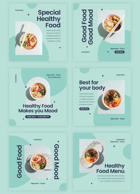 Create Canva Templates, Food Instagram Post, Healthy Food Instagram, Food Catalog, Coreldraw Design, Instagram Puzzle Feed, Instagram Design Layout, Puzzle Feed, Instagram Branding Design