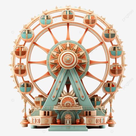 ferris wheel amusement park three dimensional ferris wheel playground guochao phoenix png Cartoon Park, Planet Coaster, 3d Paper Art, Wheel Art, Parc D'attraction, Transparent Image, Big Show, Graphic Design Lessons, Park Art