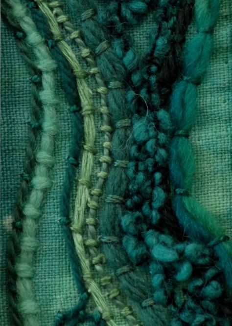 Peisaj Abstract, Creative Textiles, Green Texture, Textiles Techniques, Textile Fiber Art, Fibres Textiles, Aesthetic Wall, Art Textile, Embroidery Inspiration