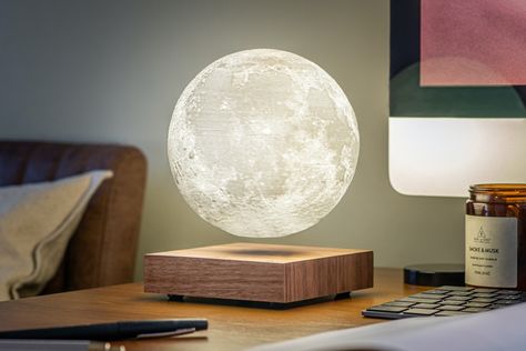 The Moon Lamp that went viral on TikTok now comes with a magnetic levitating design! | Yanko Design Photographing The Moon, Planet Lamp, 3d Tiskárna, Moon Lamp, Smart Lights, Yanko Design, Unique Lamps, Black Lamps, Ash Wood