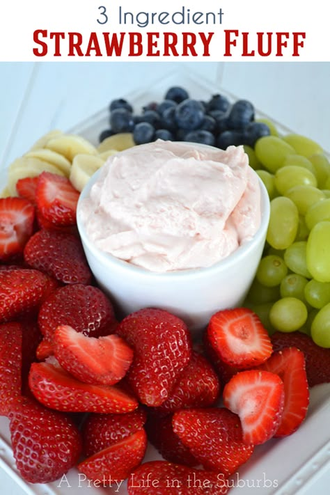 Strawberry Fruit Dip With Cream Cheese, Fruit Dip No Cream Cheese, Bunko Food, Fruit Dips, Strawberry Fluff, Fruit Desert, Bunco Party, Sweet Dips, Pretty Life