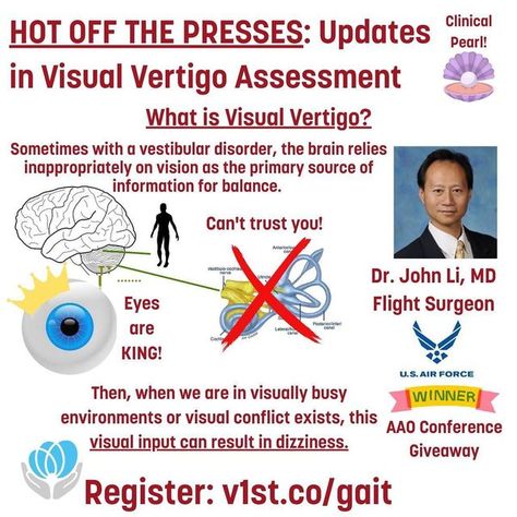 Vestibular First on Instagram: "Wow!! Hot new visual vertigo research was just released by Drs. Amanda Frank, Carrie Hoppes, Pamela Dunlap, Claudia Costa, and Sue Whitney. Learn more - register for our November Journal Club at v1st.co/gait and you're entered to win a shiny vestibular apparatus pin. Free education for the win! #vertigo #balance #vestibularrehabilitation #physicaltherapy" Vestibular Apparatus, November Journal, Primary Sources, Free Education, Physical Therapy, Trust Yourself, Assessment, To Win, Education