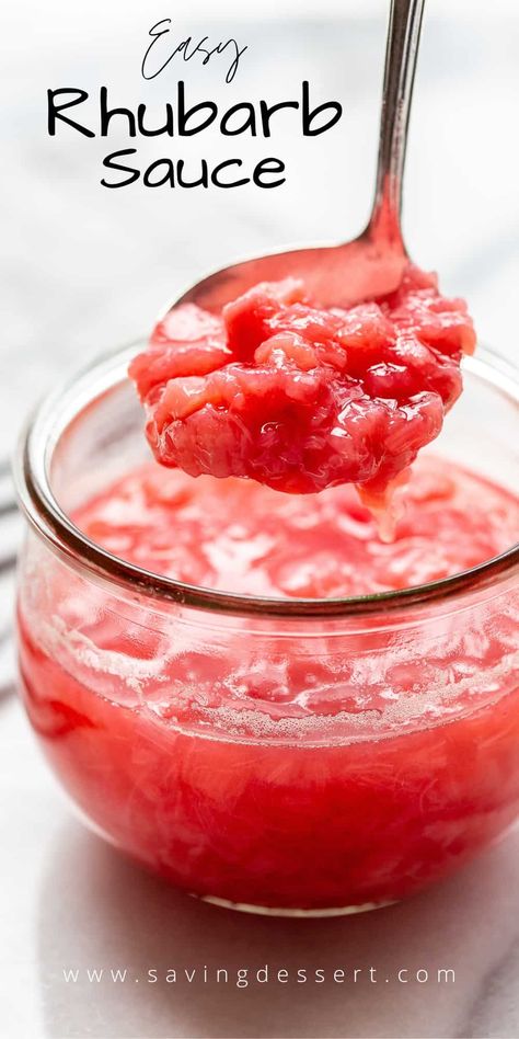 Rhubarb Sauce Recipe Rhubarb Sauce Recipes, Rhubarb Sauce, Meat Meals, Rhubarb Desserts, Healthy Summer Recipes, Rhubarb Recipes, Salad Dressing Recipes, Best Fruits, Frosting Recipes