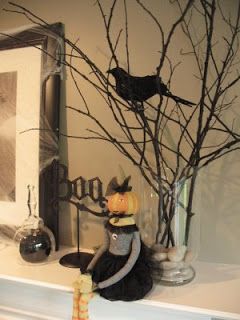 Be Different...Act Normal: Halloween Sticks Act Normal, Halloween Decorating Ideas, Painted Branches, Halloween Craft Projects, Halloween Mantel, Spooky Halloween Decorations, Halloween Decorating, Halloween Trees, Halloween Decorations Indoor