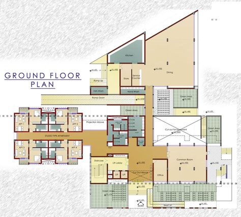 • Design of Faculty of Management, Computer Science Department and Girl’s Hostel at Hamdard University | VATSALA SHAHI | Archinect University Hostel Design Plan, Hostel Design Plan, Girls Hostel, Hostel Design, University Plan, Guest House Plans, Hostels Design, Common Room, Design Planning