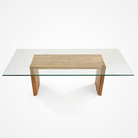 Glass Top Canela Double Fold Dining Table – Rotsen Furniture Glass Rectangle Dining Table, Modern Dinner Table, Wood Dinner Table, Glass Kitchen Tables, University Inspiration, Wood Table Design, Glass Top Dining Table, Rectangle Dining Table, Ideas Casa