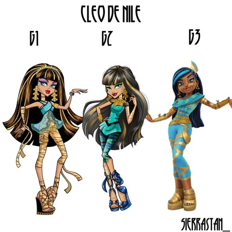 Cleo De Nile Redesign, Monster High G1 Vs G3, Monster High Gen 3, Everafter High, Drawing Comics, Monster High Pictures, Monster High Art, Monster High Characters, Yumeko Jabami