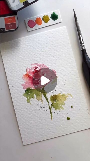 Watercolour Roses, Loose Watercolor Paintings, Loose Watercolor Flowers, Learn Watercolor Painting, Watercolor Paintings Nature, Watercolor Flowers Tutorial, Floral Watercolor Paintings, Watercolor Kit, Watercolor Subjects