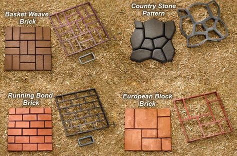 brick or stone walkway idea Concrete Cobblestone, Diy Walkway, Concrete Path, Taman Air, Path Ideas, Diy Concrete, Yard Project, Concrete Projects, Have Inspiration