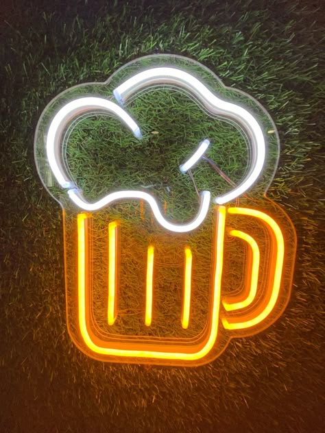 Neon Signs For Bar, Cute Gift For Friends, Neon Flex Led, Butter Beer, Disco Party Decorations, Home Bar Rooms, Neon Sign Art, Neon Wall Art, Neon Flex