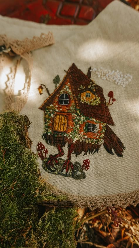 Embroidery Aesthetic Vintage, Goblincore Embroidery, Dark Academia Embroidery, Whimsigoth Embroidery, Cottage Core Embroidery, Embroidery Organization, Witchy Embroidery, Embroidery Cottagecore, Cottage Embroidery