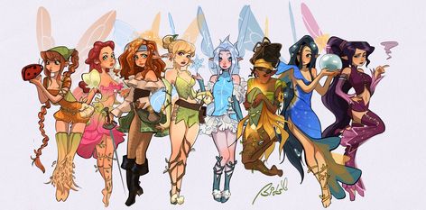 Disney Fairies Pixie Hollow, Tinkerbell And Friends, Disney Character Art, Pixie Hollow, Disney Fanart, Disney Fairies, Pinturas Disney, Disney Princess Art, Cartoon Girls