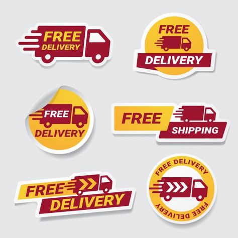 Delivery Sticker Design, Free Delivery Poster, Free Delivery Logo, Restaurant Posters, Delivery Icon, Restaurant Poster, Typo Logo, Business Banner, Round Logo