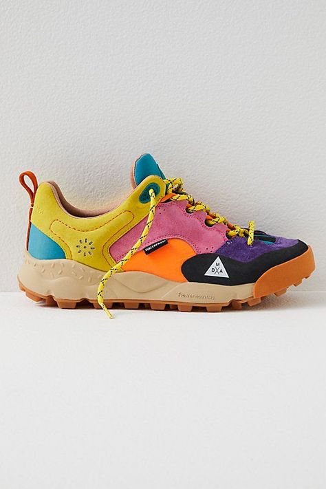 Colorful Sneakers Women, Wu Wear, Flower Mountain, Colorful Sneakers, We Back, Crazy Shoes, The Trail, Boots Outfit, Colorful Fashion