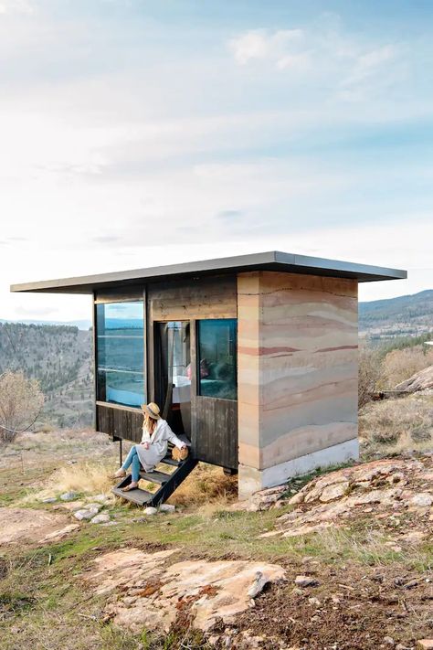 Rum Springs - Huts for Rent in Penticton, British Columbia, Canada - Airbnb Portugal House, Tiny House Big Living, Eco Cabin, Sauna House, Rammed Earth Wall, Summer House Garden, Cabin Tiny House, Building A Cabin, Okanagan Valley