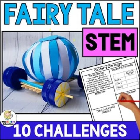 Fairy Tale STEM Activities - 10 STEM Challenges - Fairytale | TPT Fairy Tale Steam Activities, Fairytale Stem Activities, Fairytale Stem, Fairy Tale Stem Activities, Storybook Stem, Fairy Tale Stem, Disney Camp, Fairy Tale Projects, Kindergarten Stem