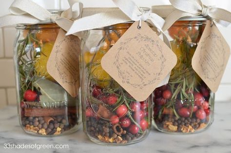 Homemade Potpourri, Potpourri Gift, Stove Top Potpourri, Potpourri Recipes, Cadeau Diy, Jar Gifts, Homemade Christmas Gifts, Handmade Holiday, Holidays Christmas