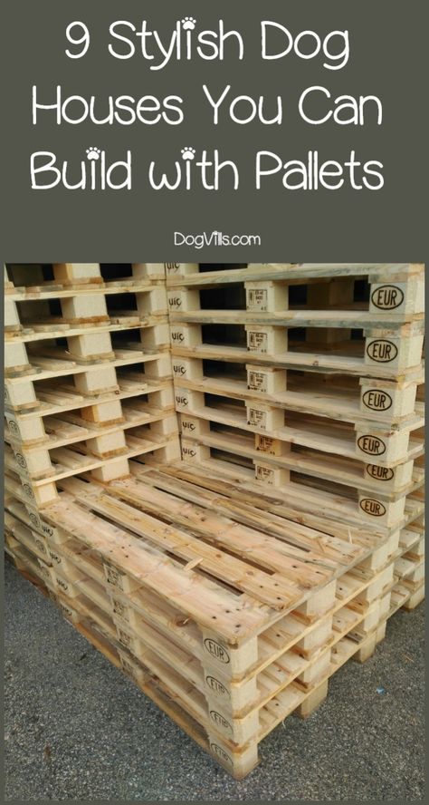 Pallet Dog Bed, Pallet Dog House, Pallet Building, Build A Dog House, Dogs Diy Projects, Dog House Plans, Outdoor Dog House, Dog Diy, Dog House Diy