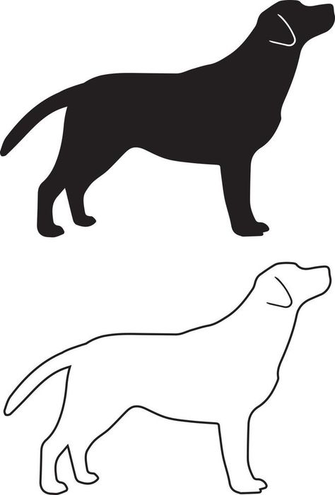 Labrador Retriever Outline 1 Outline Of Dog Tattoo, Outline Of Dog, Tattoo Ears, Dog Garland, Labrador Silhouette, Dog Outline, Outline Drawing, 2024 Christmas, Dog Ear