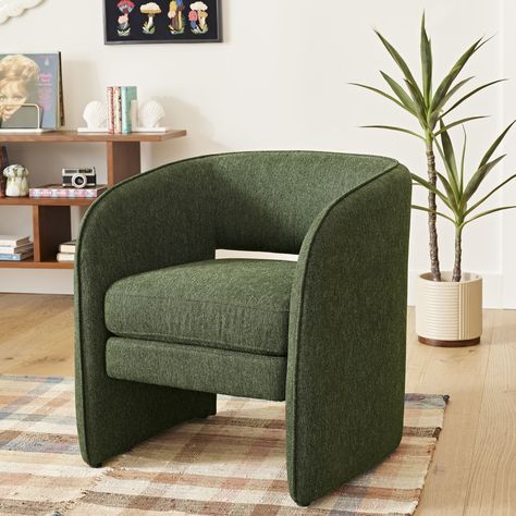 Mariano Curved Cutout Back Upholstered Chair - World Market World Market Chair, Chairs For Living Room, Lazy Sofa, Upholstered Chair, Chair Sofa, Leisure Chair, Curved Back, Sofa Armchair, World Market