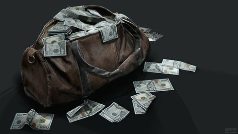 ArtStation - Dekogon- Bank Heist Money Bag, Ali Rahman Bag Wallpaper, Bag Of Cash, Bank Heist, 3d Cinema, The Heist, Money Bags, Money Notes, Money Safe, 3d Props