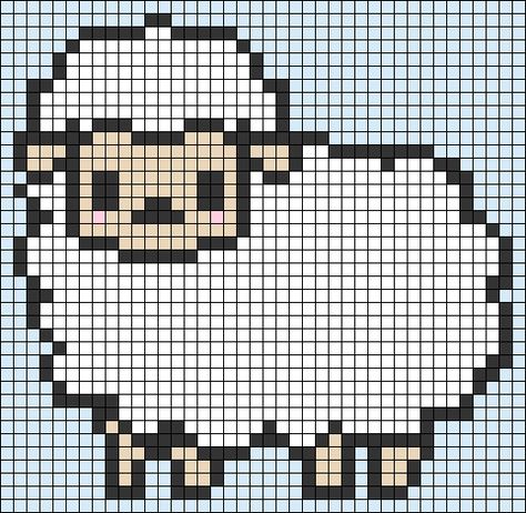 Lamb Pixel Art, Picture Sweater, Sheep Cross Stitch, Baby Blanket Knitting Pattern Easy, Grid Crochet, Pixel Grid, Crochet Grid, Grid Patterns, Easter Ornaments