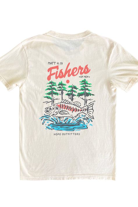 Fishers Of Men, Vintage Shirt Design, Graphic Tees Vintage, Mens T Shirts, Christian Clothing, Mens Graphic Tee, Tee Design, Buy 1, Vintage Tees