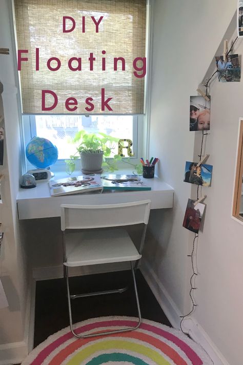 Dormer Desk Ideas, Dormer Bedroom Ideas, Diy Floating Desk, Window Desk, Dormer Bedroom, Floating Desk, Custom Desk, Diy Desk, Big Boy Room