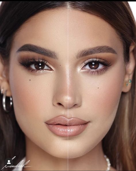 Hd Make Up, Summer Wedding Makeup, Natural Makeup For Brown Eyes, Red Lipstick Makeup, Wedding Makeup For Brown Eyes, Brown Skin Makeup, Makeup For Blondes, Soft Glam Makeup, Cool Face