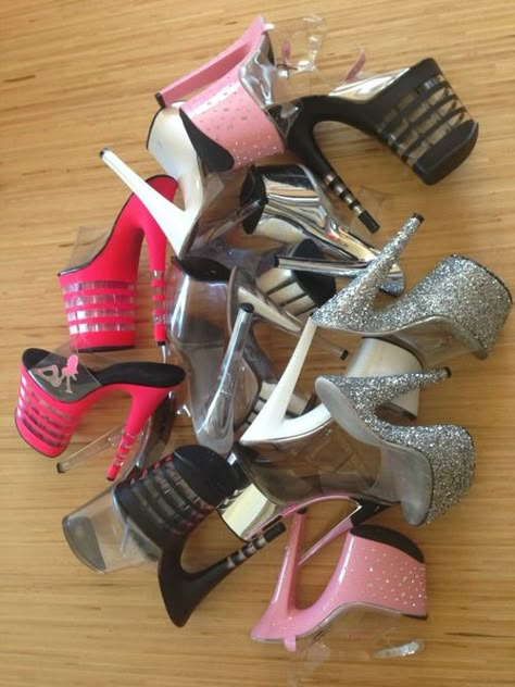 someday, I will have "too many" stripper heels <3 Hak Tinggi, Pleaser Heels, Extreme High Heels, Risky Business, High Heels Boots, Pleaser Shoes, High Heel Mules, Platform High Heels, Fashion Heels