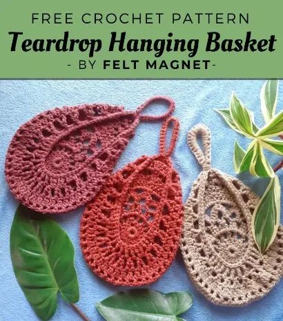 Teardrop Hanging Basket, Crochet Basket Patterns, Diy Crochet Basket, Crochet Plant Hanger, Scrap Yarn Crochet, Crochet Hanging, Crochet Basket Pattern Free, Crochet Fruit, Crochet Storage