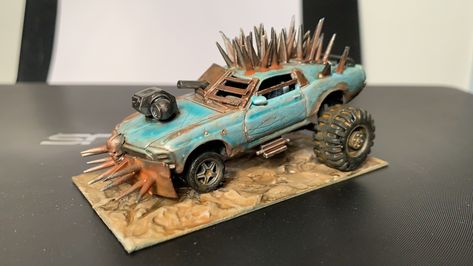 Mad Max Concept Art, Zombie Apocalypse Vehicle, Mad Max Concept, Gaslands Inspiration, Mad Max Cars, Gaslands Cars, Mustang Custom, Post Apocalyptic Games, Fallout Wasteland