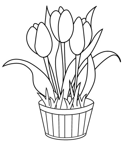 Being able to use my creativity to Thank You in a small way to our ... Printable Flower Coloring Pages, Tulip Colors, Spring Coloring Pages, Free Coloring Sheets, Soyut Sanat Tabloları, Stained Glass Flowers, Pola Sulam, Easy Coloring Pages, Flower Printable