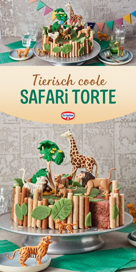 Dieses Dschungel-Torte Rezept mit Spielzeug-Tieren ist nicht schwierig zu machen. Eine leckere Torte mit Schoko-Sahne, Waffelkeksen und Marzipan! Dr. Oetker Rezepte, Kindergeburtstag Kuchen Ideen, Kindergeburtstag Cupcakes, Kindergeburtstag Rezepte, Dschungel Torte, Dschungel Party, Dschungel Torte Kinder, Dschungel Torte Rezept, Kindergeburtstag, Kindergeburtstag Motto Ideen, Kindergeburtstag Mottoparty, Kindergeburtstag Motto, Safari Torte, Safari Geburtstagsfeier Cake Animals, Zoo Cake, Safari Cupcakes, Zoo Birthday Party, Animal Birthday Cakes, Jungle Cake, Safari Cakes, Zoo Birthday, Zoo Party