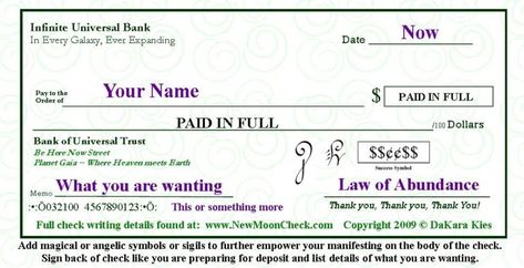 Abundance Checks – New Moon Manifesting Edge Check Manifestation, Abundance Cheque, Abundance Check, Moon Manifesting, Zibu Symbols, Moon Chart, Angelic Symbols, Divination Methods, Prosperity Spell