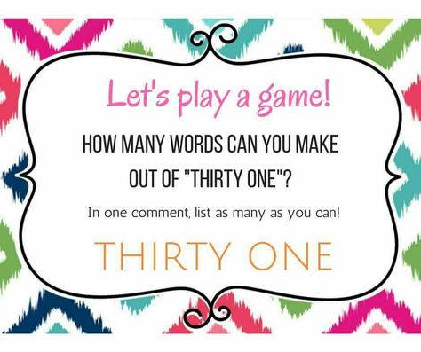 Let's Play A Game!  www.mythirtyone.com/charlenelee Unicorn Birthday Games, Thirty One Games, Online Party Games, Let's Play A Game, 31 Party, Facebook Games, Games Wedding, Printable Gift Certificate, Thirty One Party