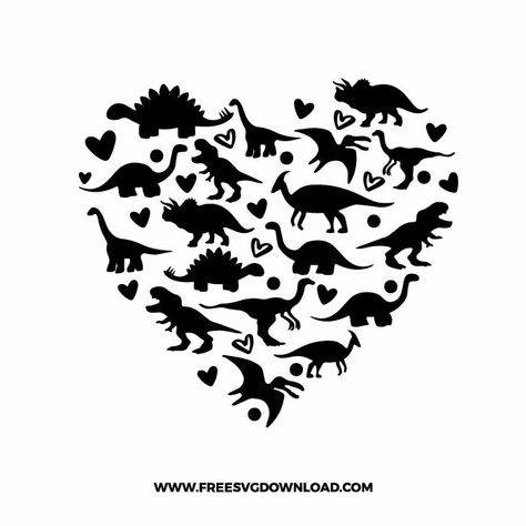 Cricut Svg Files Free, Dinosaur Svg, Cricut Projects Beginner, Heart Svg, Cricut Free, Diy Cricut, Cricut Craft Room, Dinosaur Kids, Svg For Cricut