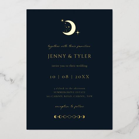 Celestial Themed Wedding Invitations, Wedding Invitations Celestial, Celestial Wedding Invitations Design, Celestial Wedding Stationery, Celestial Wedding Invitations, Star Themed Wedding, Stars Wedding, Celestial Elements, Stars Wedding Invitations