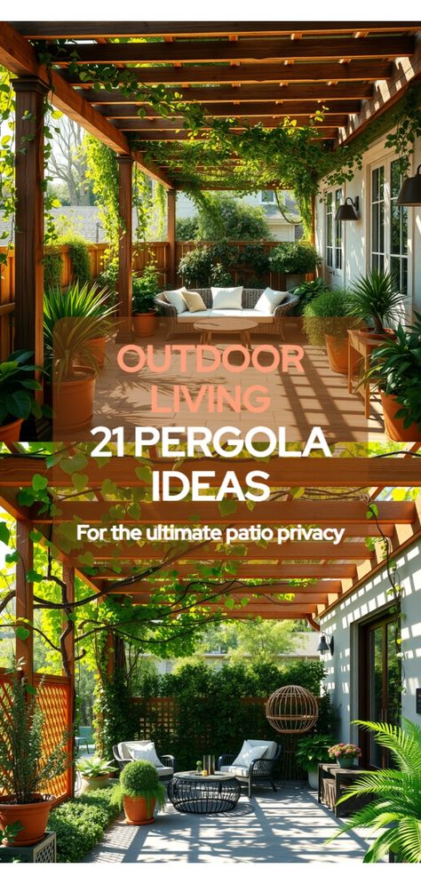 triangle pergola ideas privacy screens Boho Pergola Ideas, Cozy Outdoor Living Space Ideas, Triangle Pergola Ideas, Enclosed Pergola Ideas, Pergola Over Patio, Pitched Pergola, Outside Living Spaces, Outside Pergola, Triangle Pergola